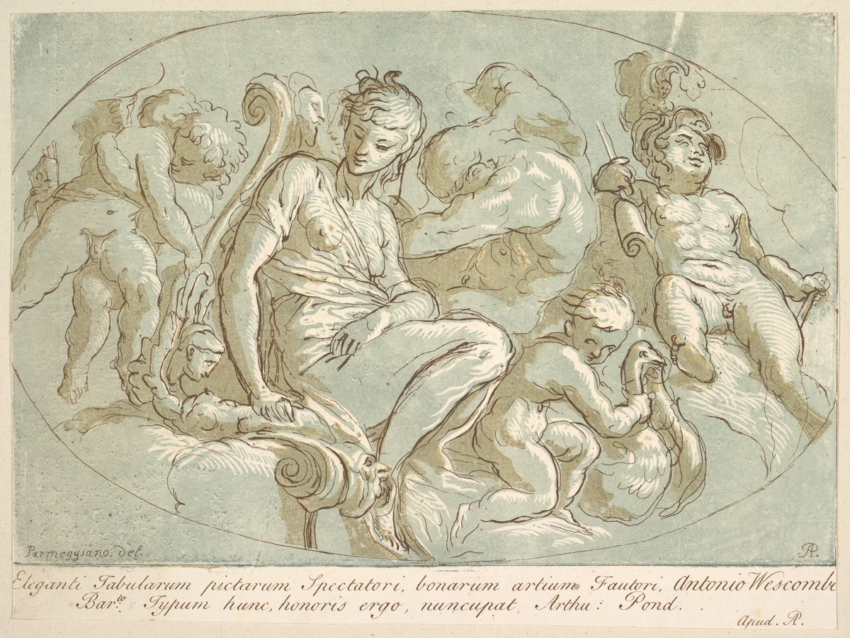 Venus Surrounded by Putti by Arthur Pond, print, 1730-1740