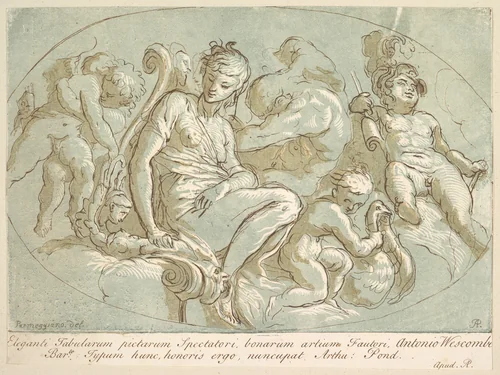 Venus Surrounded by Putti by Arthur Pond, print, 1730-1740