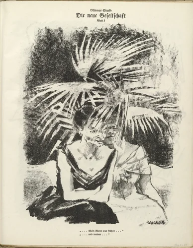 The New Society: Plate 5 (Die neue Gesellschaft: Blatt 5) (plate, folio 29) from the periodical Der Bildermann, vol. 1, no. 14 (October 1916) by Ottomar Starke, periodical, 1916