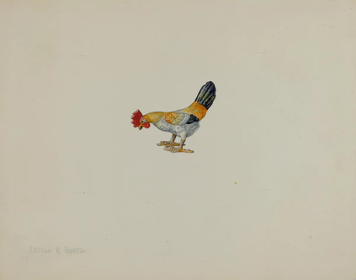 Toy Rooster by Lillian Hunter, index of american design, 1938