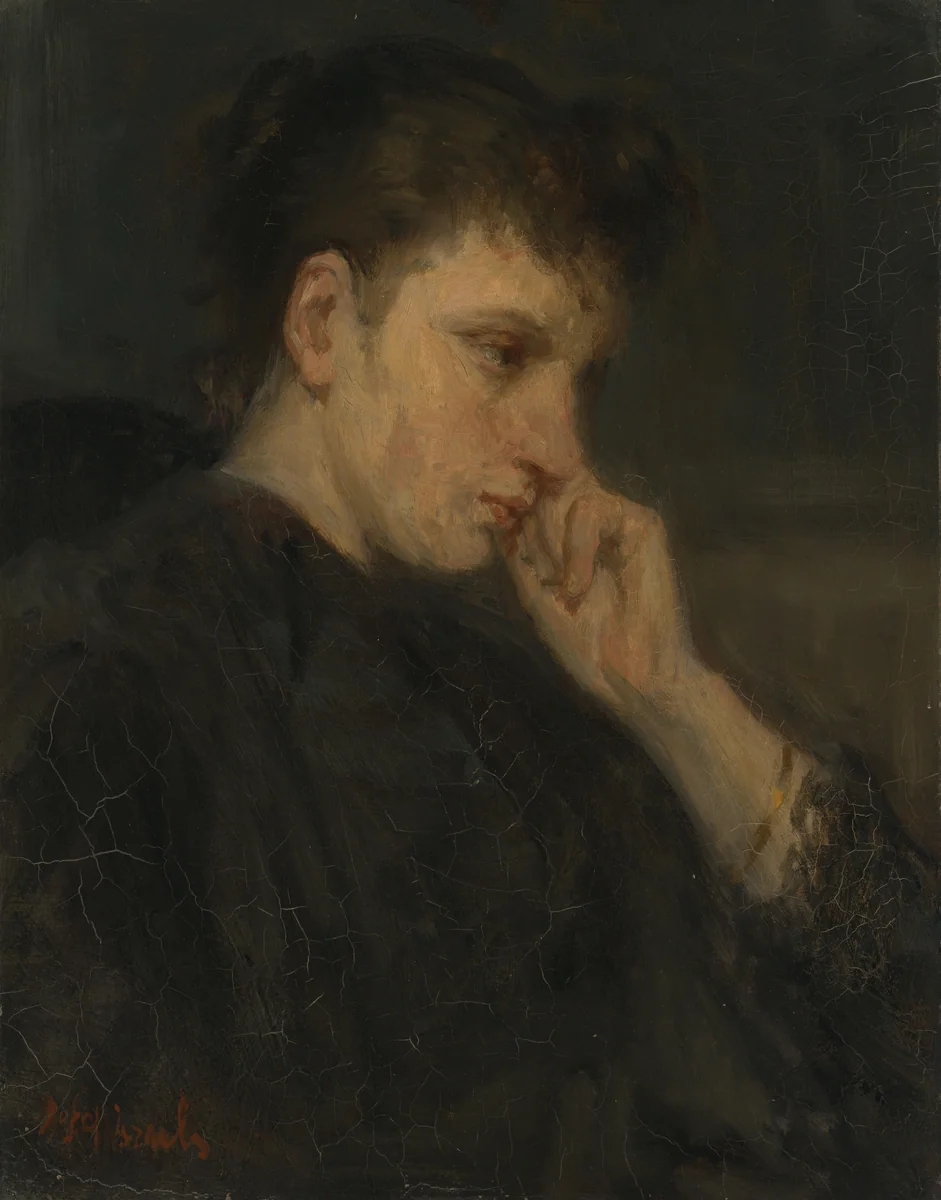 'Malancholy' by Jozef Israëls, painting, 1880-1899