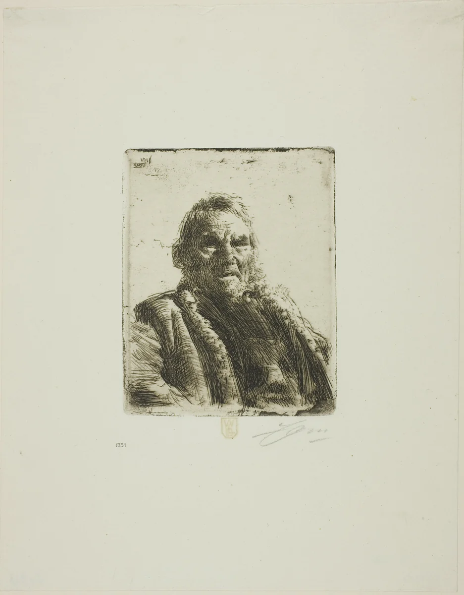 Old Soldier ("Prinsen") by Anders Zorn, print, 1911