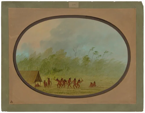 A Connibo Wigwam by George Catlin, painting, 1854-1869