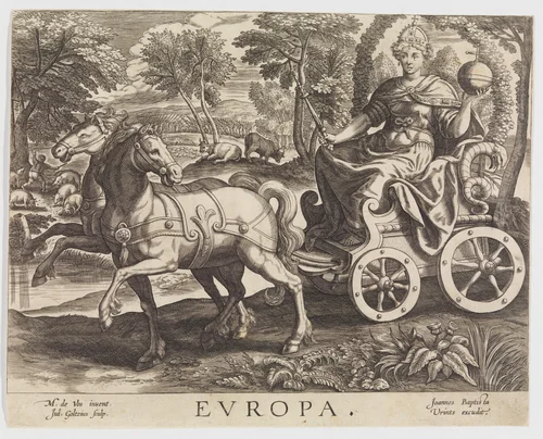 Europa, from "The Four Continents" by Julius Goltzius, print, 1510-1610