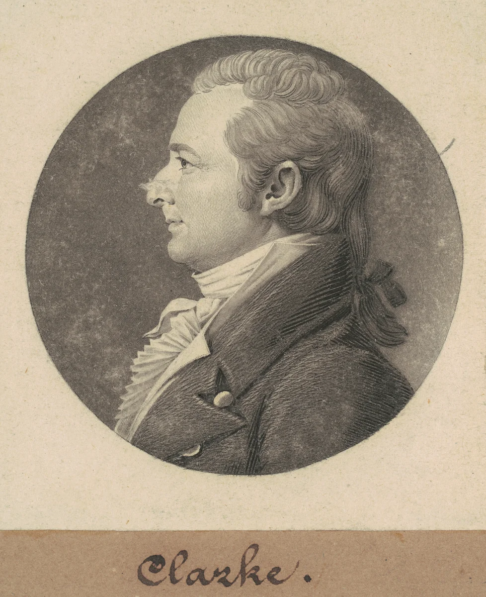 John Clarke by Charles B. J. Févret de Saint-Mémin, print, 1808