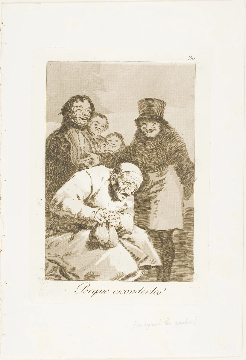 Why Hide Them?, plate 30 from Los Caprichos by Francisco José de Goya, print, 1797-1799