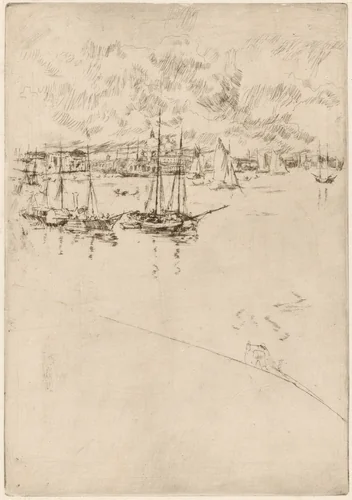 The Steamboat, Venice by James McNeill Whistler, print, 1879-1880