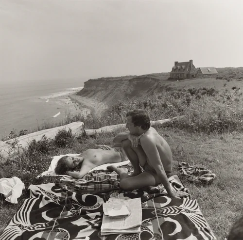 Peter Beard and Delfina Rattazzi, Montauk, New York by Larry Fink, photograph, 1977