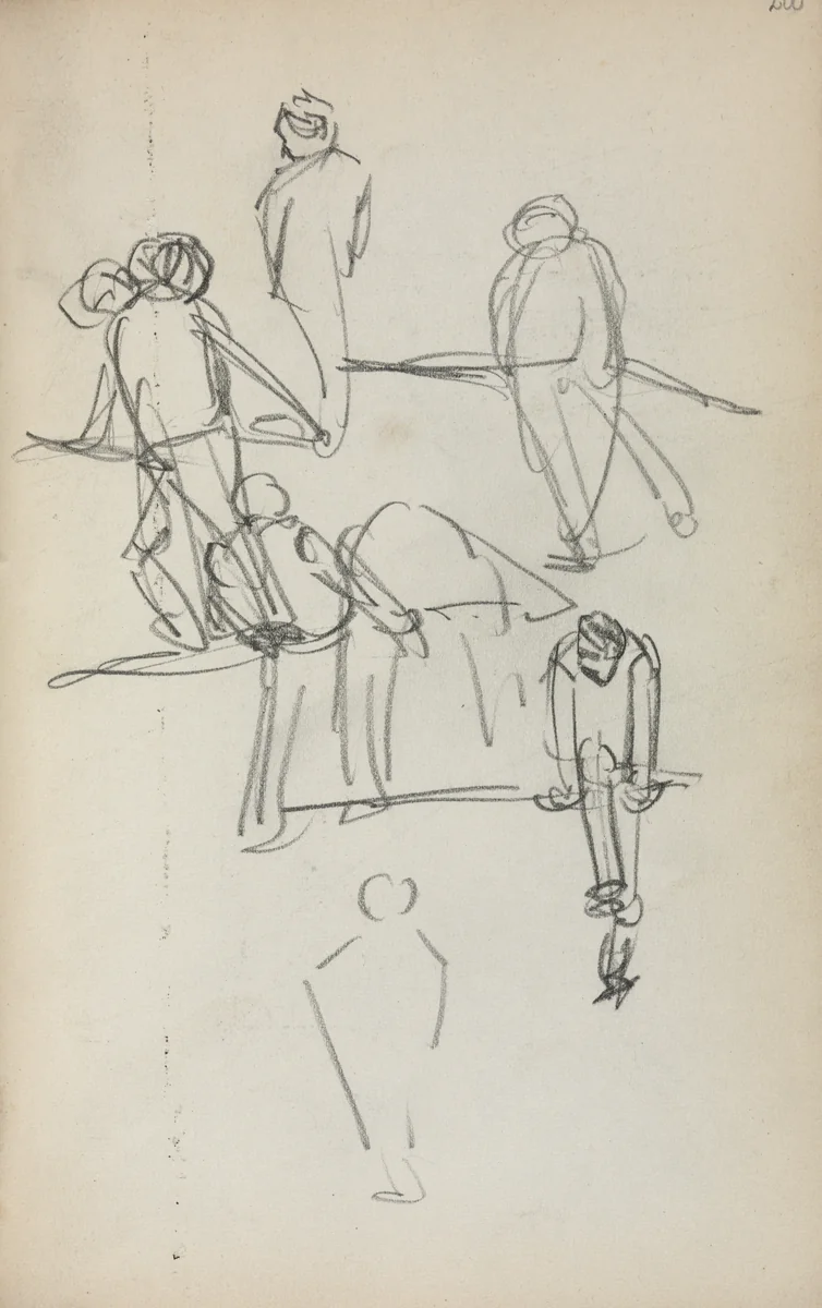 Italian Sketchbook: Figures (page 200) by Maurice Prendergast, book, 1898-1899