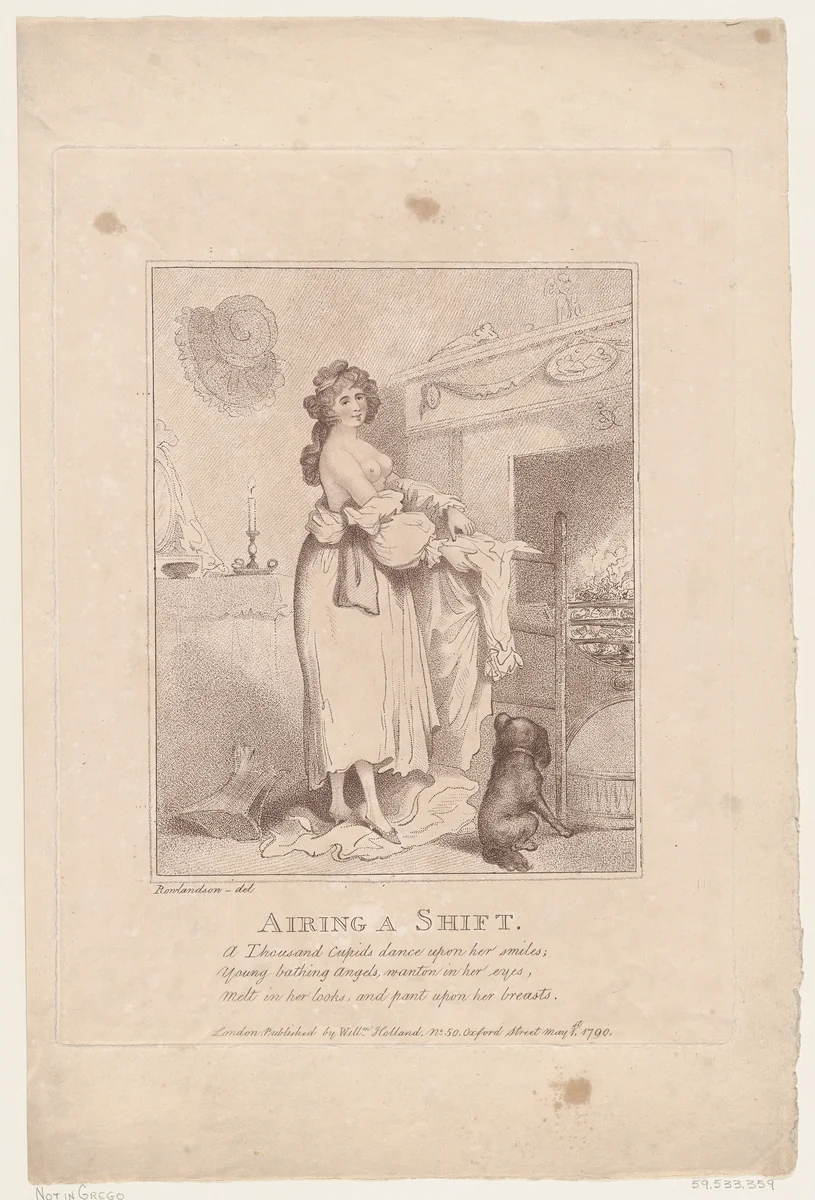 Airing a Shift by Thomas Rowlandson, print, 1790