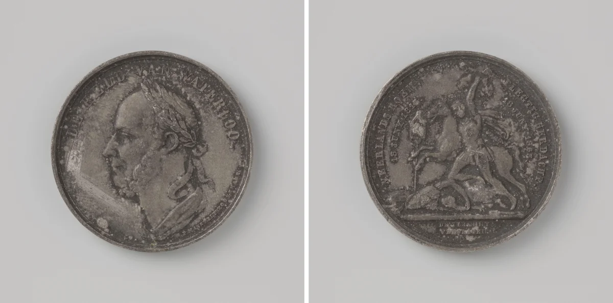 Vijftigjarige herdenking van de Slag bij Waterloo 1865 by Mansfelt en Zoon, P., metalwork, 1865