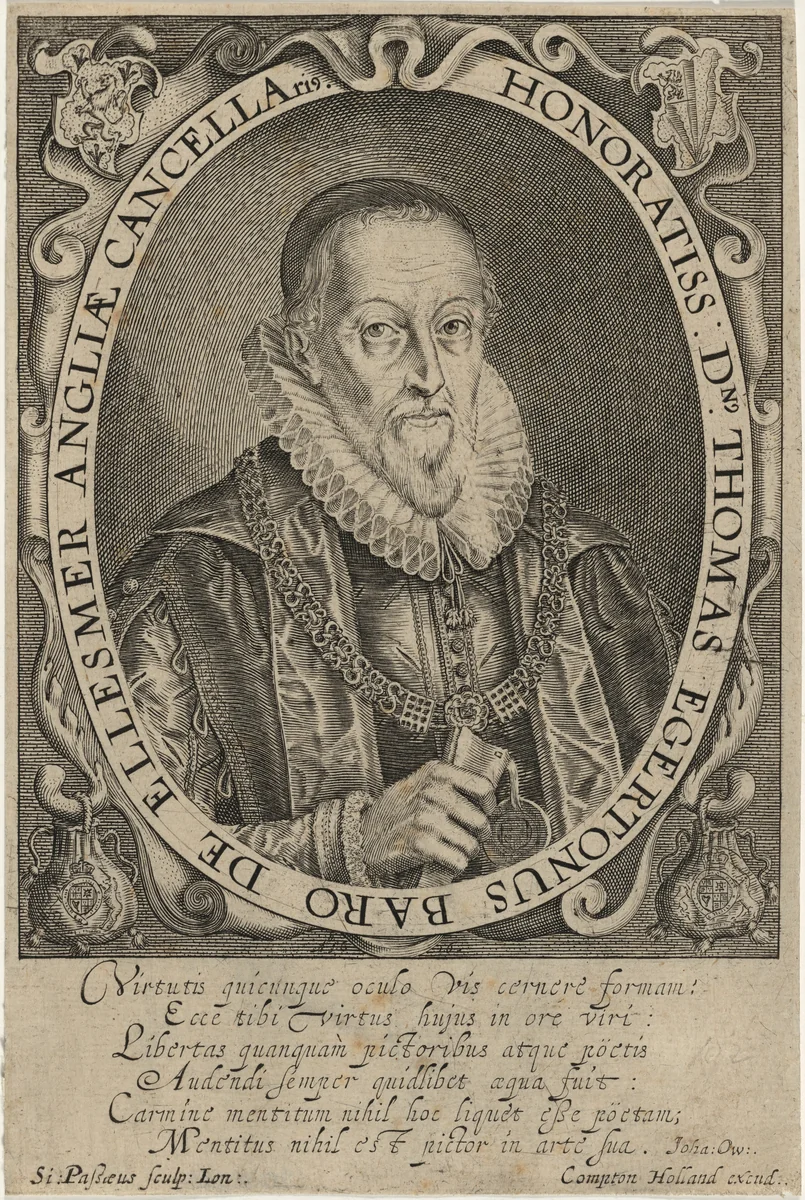 Thomas Egerton, First Viscount of Brackley by Simon van de Passe, print, 1595-1647