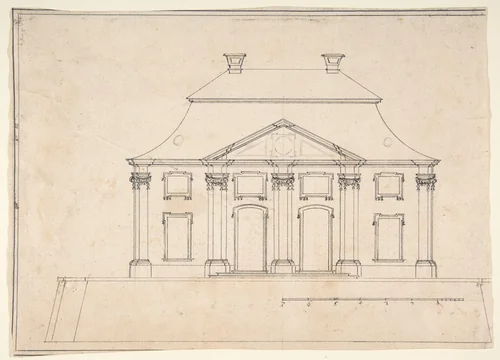 Architectural Design for Exterior of City House by anonymous, drawing, 1800-1899