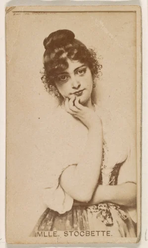 Mlle. Stocbette, from the Actresses series (N245) issued by Kinney Brothers to promote Sweet Caporal Cigarettes by Kinney Brothers Tobacco Company, photograph, 1890