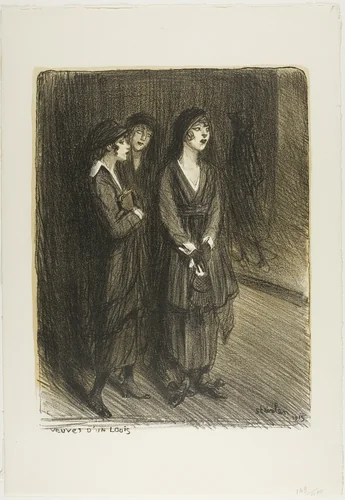 Veuves d'un Louis, plate seven from Actualités by Théophile Alexandre Steinlen, print, 1915
