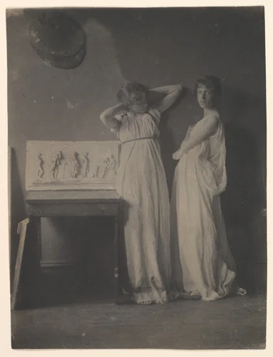 Two Pupils in Greek Dress by Thomas Eakins, photograph, 1880-1889