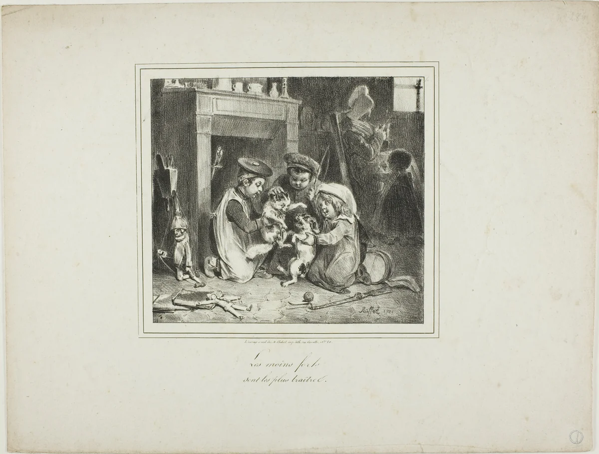 The Least Strong is the Most Treacherous by Denis Auguste Marie Raffet, print, 1828