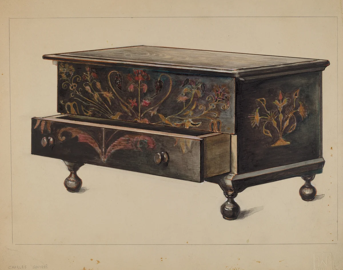 Connnecticut Chest by Charles Squires, index of american design, 1935-1942