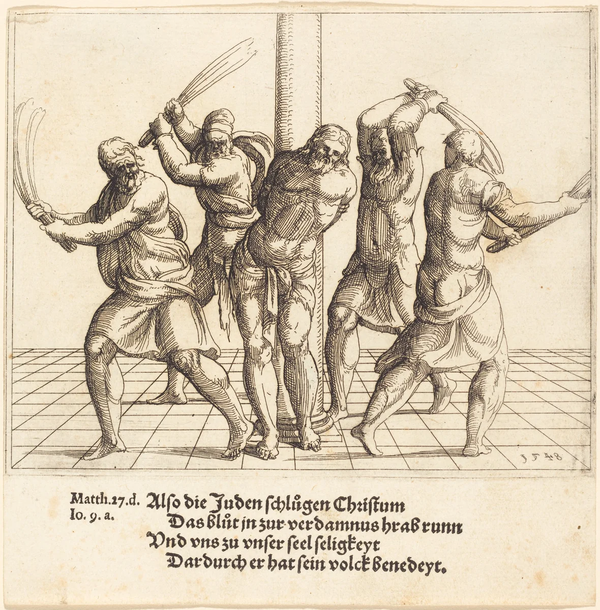 The Flagellation by Augustin Hirschvogel, print, 1548
