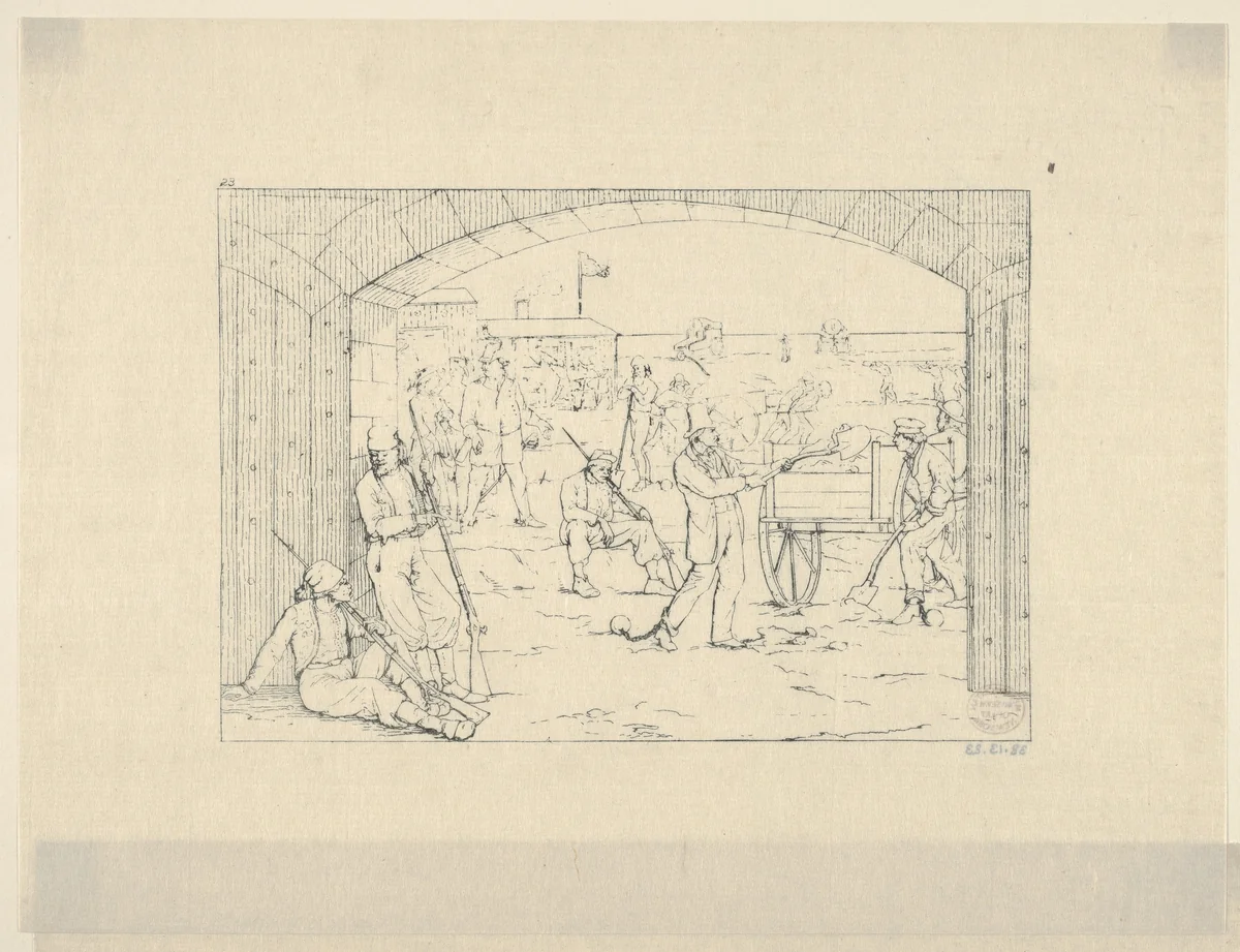 Butler's Victims of Fort St. Philip (from Confederate War Etchings) by Adalbert John Volck, print, 1861-1863