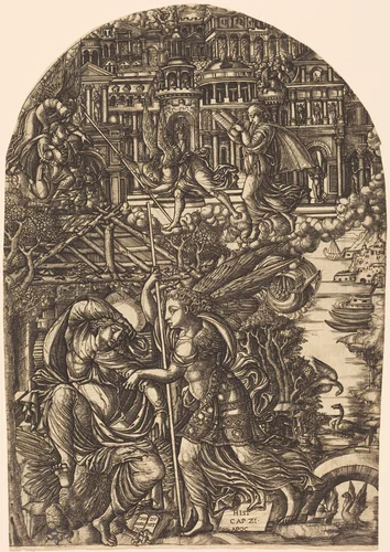 The Angel Shows Saint John the New Jerusalem by Jean Duvet, print, 1546-1556