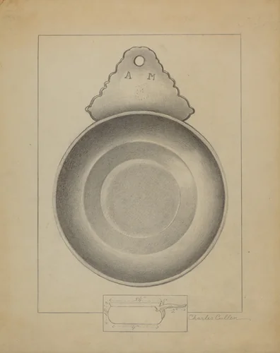 Pewter Porringer by Charles Cullen, index of american design, 1936