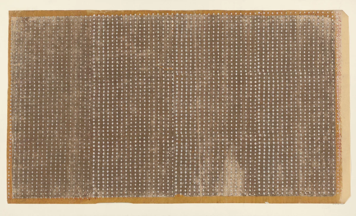 Blad met ruitenpatroon (één van acht identieke bladen) by anonymous, other, 1850-1950