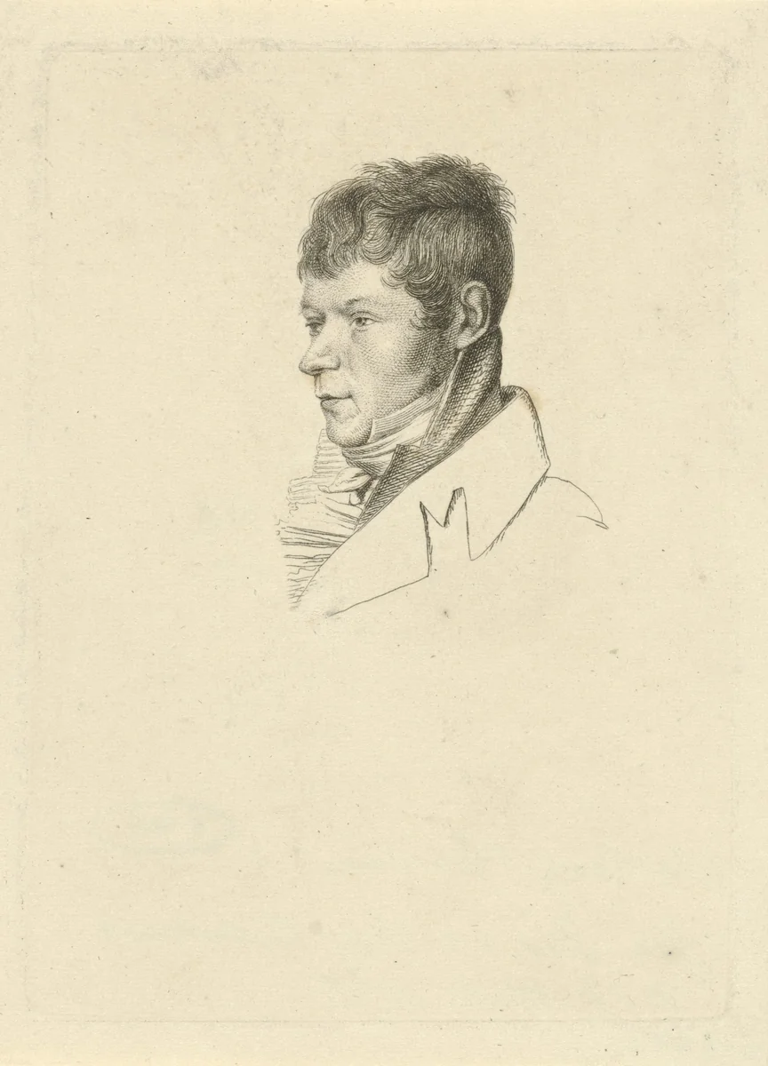Portret van Anthony Oberman by Jacob Ernst Marcus, print, 1812