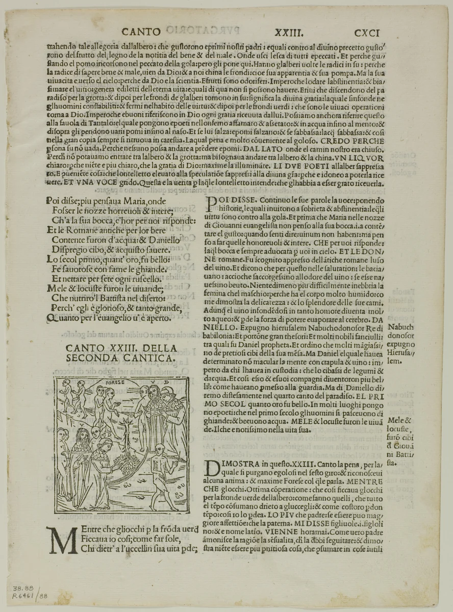 Illustration to Comedia di Danthe Alighieri, Purgatory, Canto XXIII, plate 88 from Woodcuts from Books of the XVI Century by Unknown Artist, print, 1529