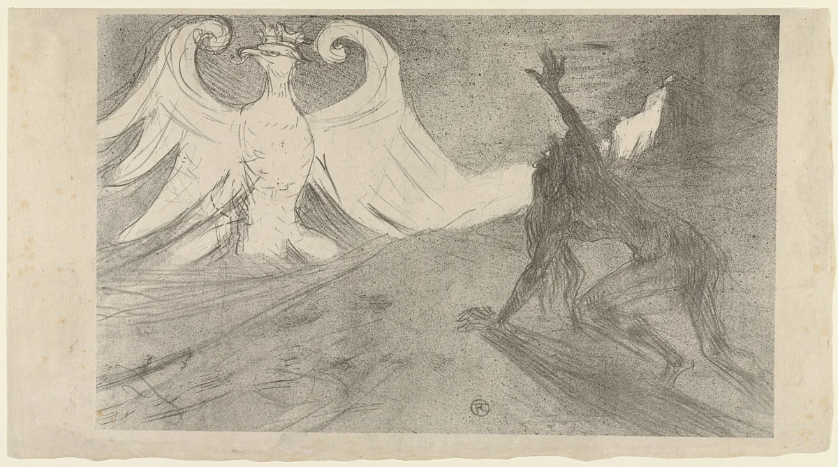 Rejected cover published in the deluxe edition of Au Pied Sinaï by Georges Clemenceau by Henri de Toulouse-Lautrec, print, 1897