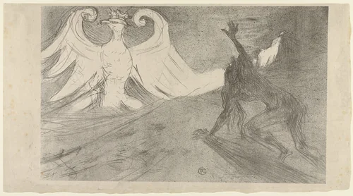 Rejected cover published in the deluxe edition of Au Pied Sinaï by Georges Clemenceau by Henri de Toulouse-Lautrec, print, 1897