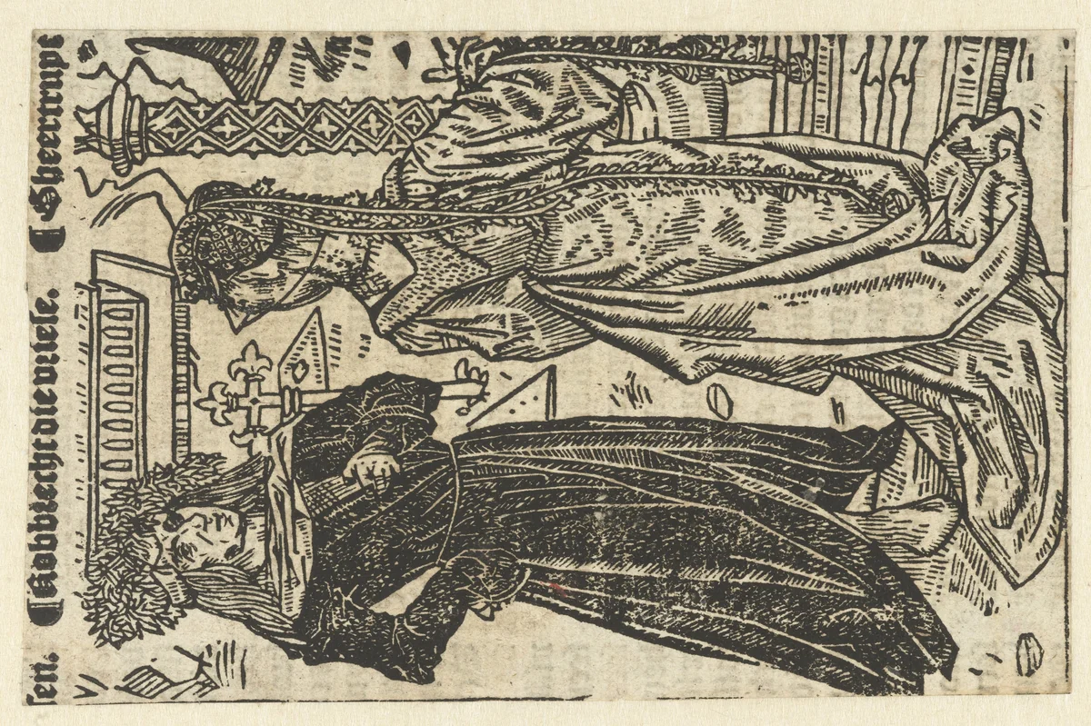Robrecht I de Fries en Geertruida van Saksen by anonymous, print, 1517