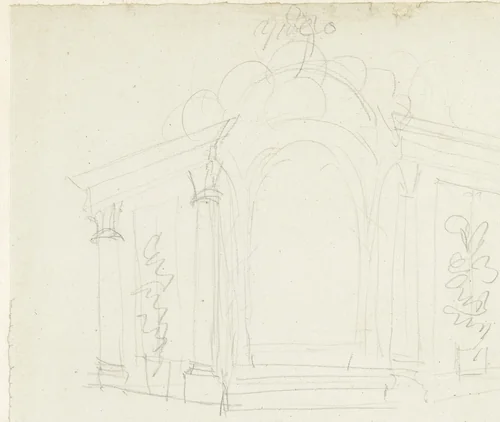 Ontwerp voor een decoratie ter gelegenheid van de Alliantie met Frankrijk, 19 juni 1795 by Jan Bulthuis, drawing, 1795