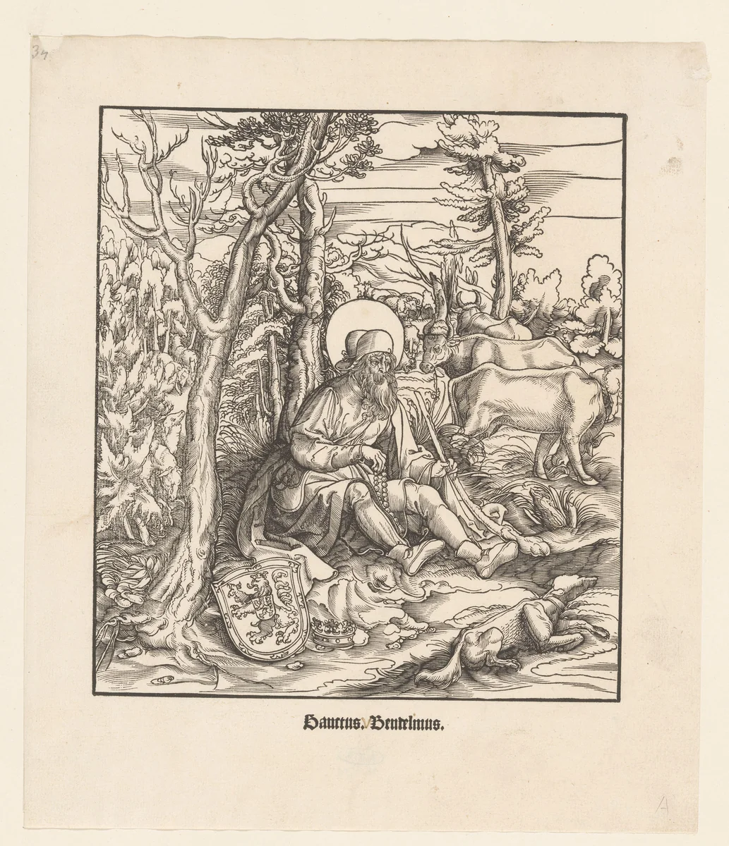 Heilige Wendelinus by Cornelis Liefrinck, print, 1516-1518
