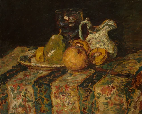 Still Life with Fruit and Wine Jug by Adolphe Monticelli, painting, 1874