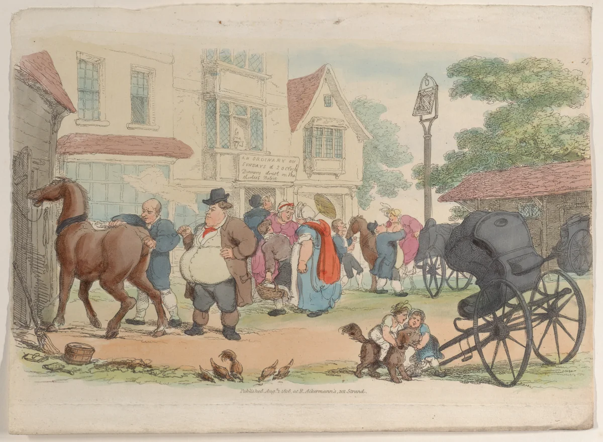 Plate 27, from "World in Miniature" by Thomas Rowlandson, print, 1816