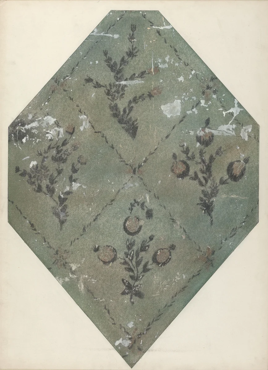 Hand Painted Wall (Detail) by Michael Lauretano, index of american design, 1940