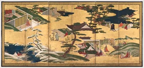 Scenes from the Tale of Genji by Tosa School, painting, 1700-1799