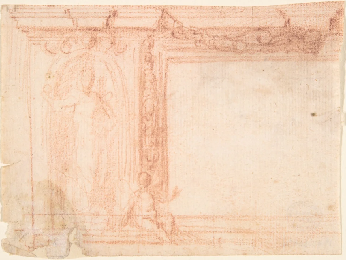 Sketch for a Wall Decoration by anonymous, drawing, 1600-1699