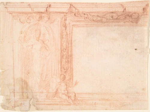Sketch for a Wall Decoration by anonymous, drawing, 1600-1699