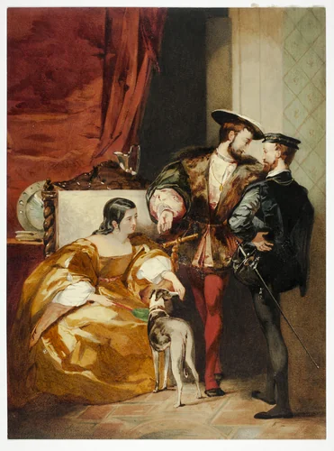 Francis I and the Duchess d'Étampes by Richard Parkes Bonington, painting, 1800-1899