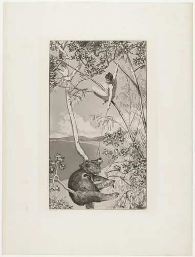 Bear and Elf (Bär und Elfe) from Intermezzi, Opus IV by Max Klinger, print, 1880