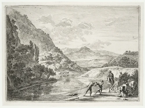 Vissers bij de Tiber by Jan Both, print, 1644-1652