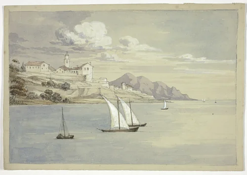 Portofino from the Sea, Genoa by Elizabeth Murray, painting, 1841