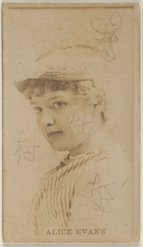 Alice Evans, from the Actors and Actresses series (N45, Type 8) for Virginia Brights Cigarettes by Allen & Ginter, photograph, 1885-1891