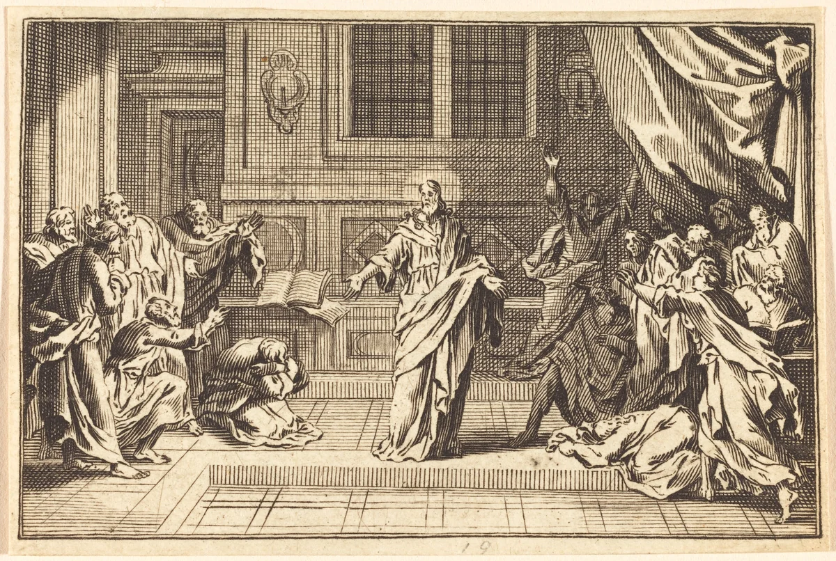 Christ Appearing to His Disciples by Sébastien Le Clerc I, print, 1600-1699