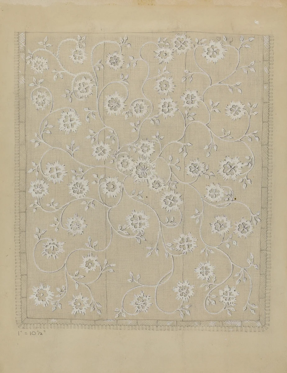 Bedspread by Millia Davenport, index of american design, 1935-1942