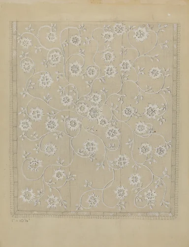 Bedspread by Millia Davenport, index of american design, 1935-1942
