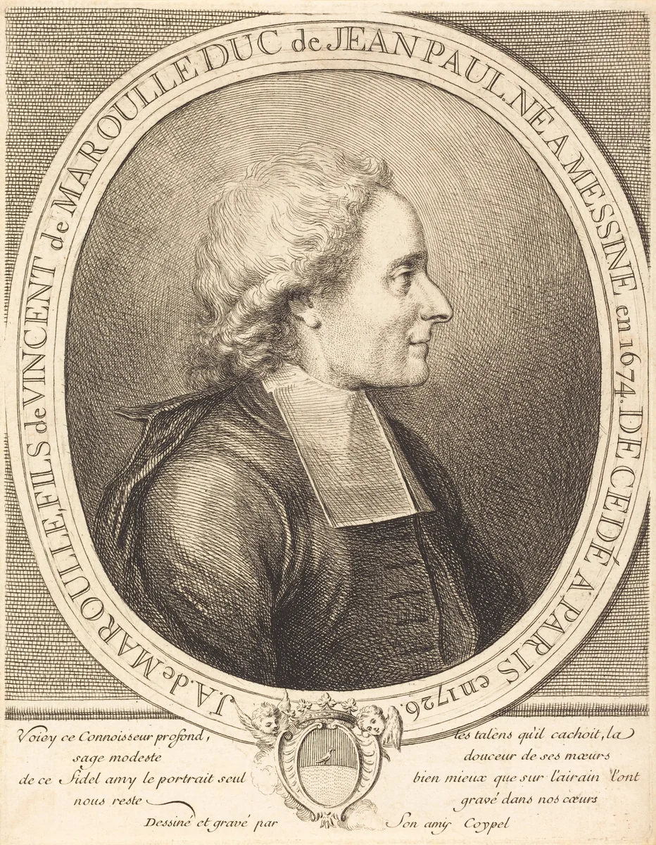 L'Abbe Jean-Antoine de Maroulle by Charles-Antoine Coypel, print, 1726