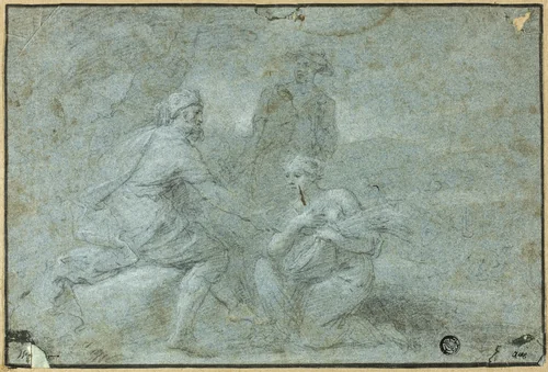 Ruth and Boaz by Jacob Weyer, drawing, 1600-1699